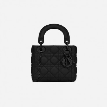 디올 여성 블랙 울트라 매트 까나쥬 레이디백 미니 - Dior Ultra Mat Cannage Lady Mini Bag