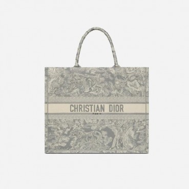 디올 여성 그레이 투알 드 주이 리버스 자수 북 토트백 라지- Dior  Roald Rivers Embroidery large Tote Bag