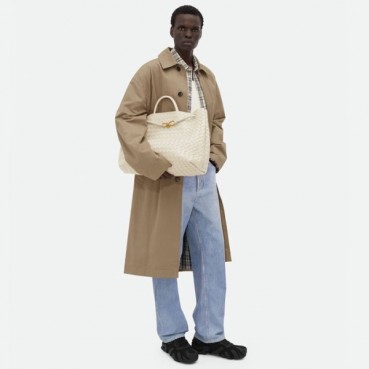 보테가베네타 남/녀 화이트 안디아모 백 - Bottega Veneta Unisex Andiamo 
