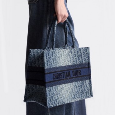 디올 여성 데님 북토트 M1296 - Dior Womens Book Tote 