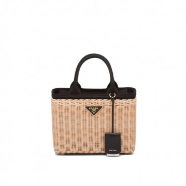 프라다 여성 블랙 라탄 백 1BG835 - Prada Womens Black Tote Bag 