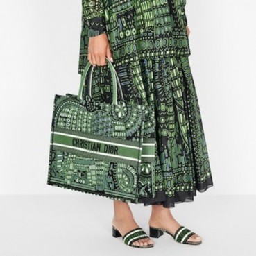 디올 여성 그린 북토트 - Dior Womens Green Book Tote 