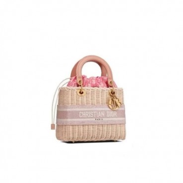 디올 여성 핑크 라탄 백 - Dior Womens Pink Tote Bag 