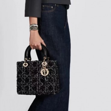 디올 여성 블랙 레이디 백 - Dior Womens Black Lady Bag 