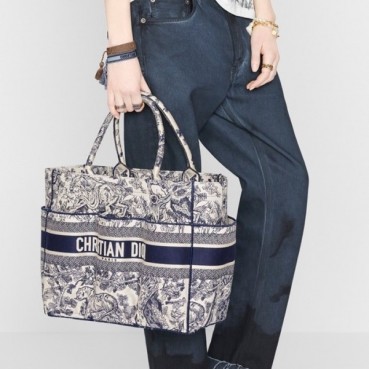디올 여성 네이비 북토트 - Dior Womens Navy Book Tote 
