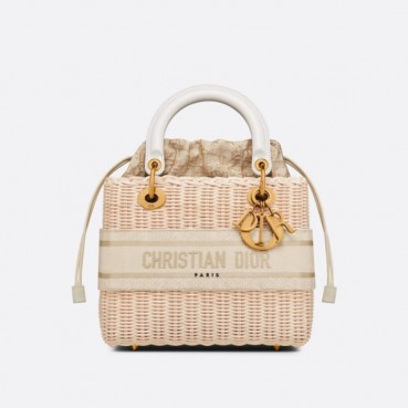 디올 여성 화이트 라탄 백 - Dior Womens White Tote Bag 