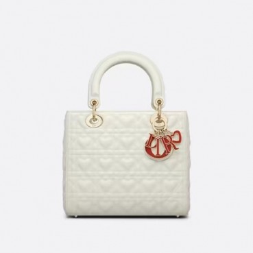 디올 여성 화이트 레이디 백 - Dior Womens White Lady Bag 