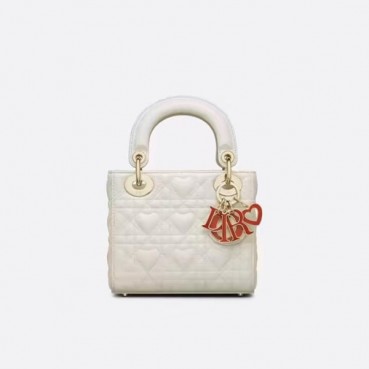 디올 여성 화이트 레이디 백 - Dior Womens White Lady Bag 