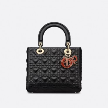 디올 여성 블랙 레이디 백 - Dior Womens Black Lady Bag 