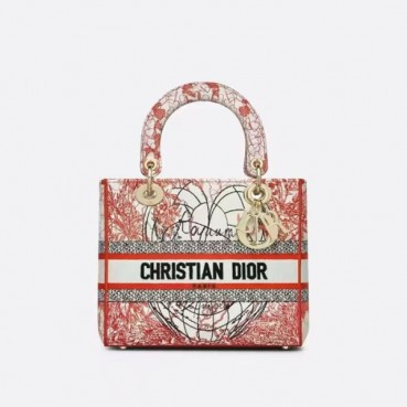 디올 여성 레드 레이디 백 - Dior Womens Red Lady Bag 
