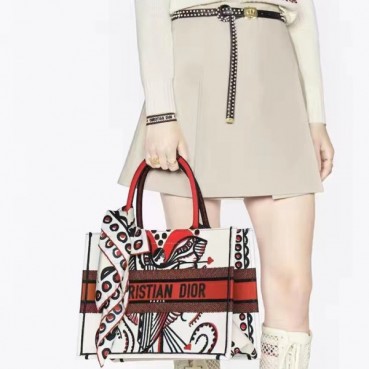 디올 여성 레드 북토트 - Dior Womens Red Book Tote 