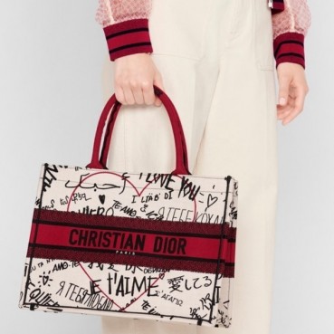 디올 여성 레드 북토트 - Dior Womens Red Book Tote 