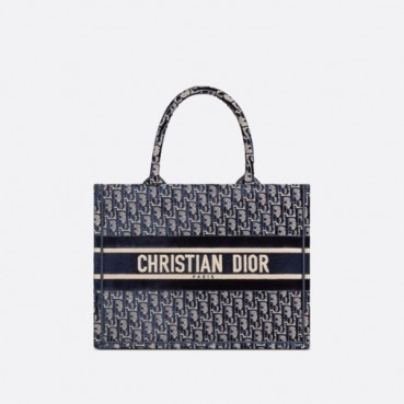 디올 여성 네이비 북토트 - Dior Womens Navy Book Tote 