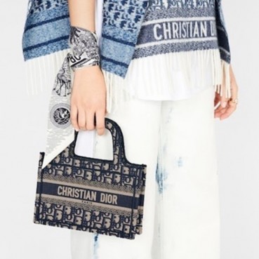 디올 여성 네이비 미니 북토트 - Dior Womens Mini Book Tote 