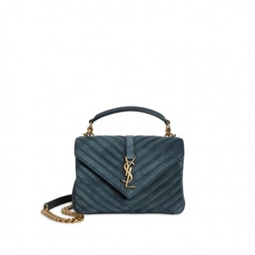 입생로랑 여성 블루 퀄티드 백 - Saint Laurent Womens Blue College 