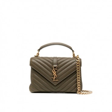 입생로랑 여성 카키 퀄티드 백 - Saint Laurent Womens Khaki College 