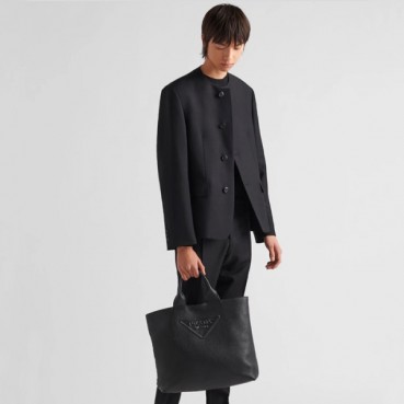 프라다 남성 레더 토트백  - Prada Mens Black Tote Bag 