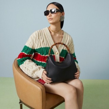 구찌 여성 블랙 디아나 토트백 - Gucci Womens Black Diana Tote Bag 