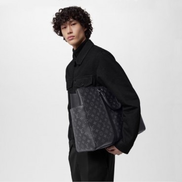 루이비통 남성 블랙 토트백 - Louis Vuitton Mens Black SAC PLAT 