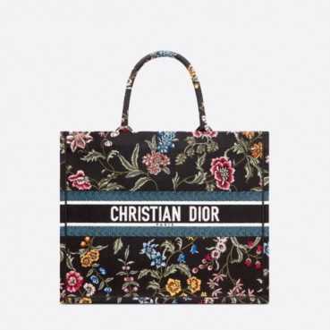 디올 남/녀 블랙 북토트 - Dior Unisex Black Book Tote 