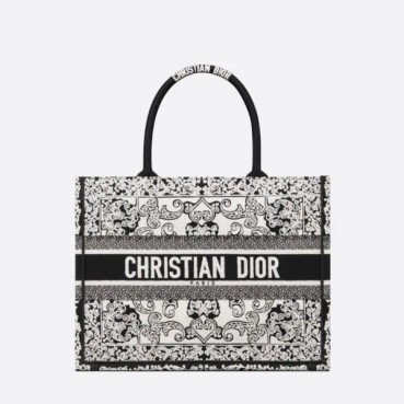 디올 남/녀 블랙 북토트 - Dior Unisex Black Book Tote 