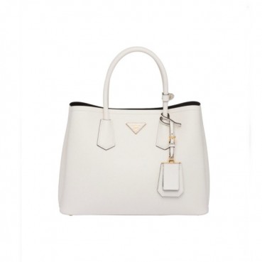 프라다 여성 화이트 토트백 - Prada Womens White Double Bag 