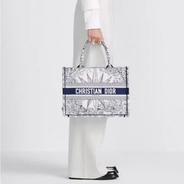 디올 남/녀 네이비 북토트 - Dior Unisex Navy Book Tote 