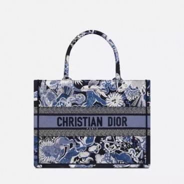 디올 남/녀 네이비 북토트 - Dior Unisex Navy Book Tote 