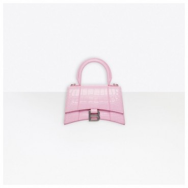 발렌시아가 여성 Hourglass 핑크 토트백 - Womens Pink Tote Bag 