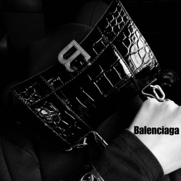 발렌시아가 여성 Hourglass 블랙 토트백 - Womens Black Tote Bag 