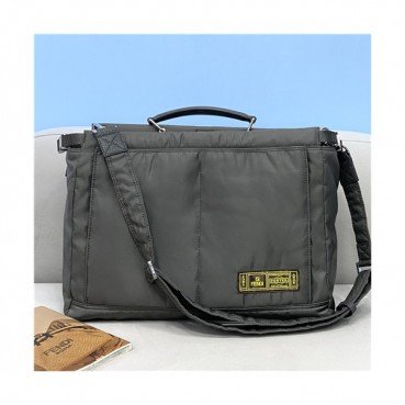 [펜디]Fendi 2021 Men's Peekaboo Nylon Tote Bag/Shoulder Bag,42cm,FENB0673 - 펜디 2021 남성용 나일론 피카부 토트백/숄더백,42cm,닥크그레이