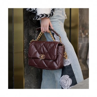 [럭셔리]Chanel 2021 Women's Leather Tote Bag/Shoulder Bag,30cm,CHAB1689 - 샤넬 2021 여서용 레더 토트백/숄더백,30cm,와인