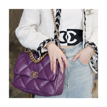 [럭셔리]Chanel 2021 Women's Leather Tote Bag/Shoulder Bag,30cm,CHAB1688 - 샤넬 2021 여서용 레더 토트백/숄더백,30cm,퍼플