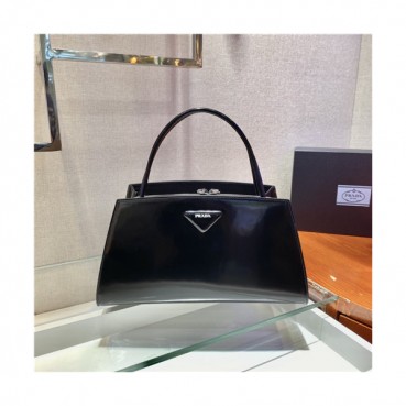 [모던한]Prada 2021 Women's Leather Tote Bag,33cm,1BA327,PRAB0377 - 프라다 2021 여성용 레더 토트백,,33cm,블랙