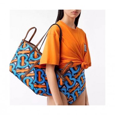 [버버리]Burberry 2021 Mm/Wm Leather Beach Tote Bag,30cm - 버버리 2021 남여공용 레더 비치 토트백,30cm,BURB0546,블루
