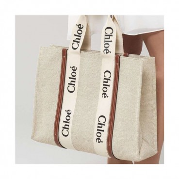 Chloe 2021 Women's Woody Tote Shopperbag,45cm - 끌로에 2021 여성용 우디 토트 쇼퍼백,45cm,CLB0215,베이지