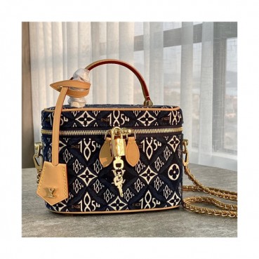 [루이비통]Louis Vuitton 2021 Denim Vanity Tote Bag,19cm - 루이비통 2021 데님 베니티 토트백,19cm,LOUB2297,네이비