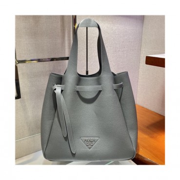 [프라다]Prada 2021 Women's Leather Tote Bag,35cm - 프라다 2021 여성용 레더 토트백,35cm,PRAB0352,그레이