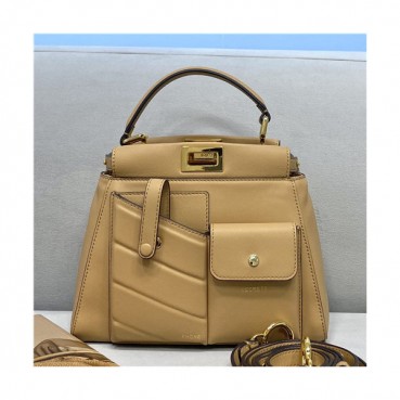 [펜디]Fendi 2021 Peekaboo Tote Shoulder Bag,23cm - 펜디 2021 피카부 토트 숄더백,23cm,FENB0653,베이지