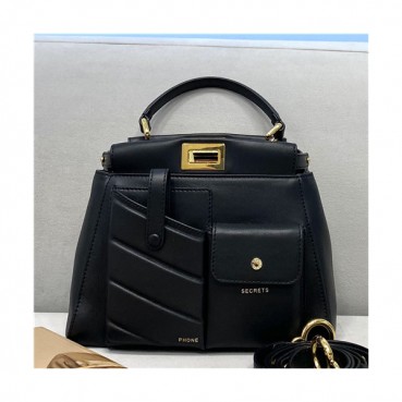 [펜디]Fendi 2021 Peekaboo Tote Shoulder Bag,23cm - 펜디 2021 피카부 토트 숄더백,23cm,FENB0650,블랙