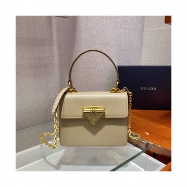 [프라다] Prada 2020 Women's Leather Tote Shoulder Bag,20cm - 프라다 2020 여서용 레더 토트 숄더백,20cm,PRAB0227,베이지