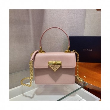[프라다] Prada 2020 Women's Leather Tote Shoulder Bag,20cm - 프라다 2020 여서용 레더 토트 숄더백,20cm,PRAB0225,핑크