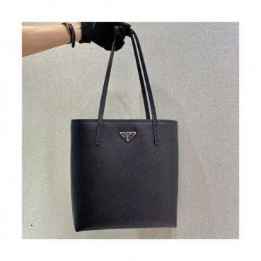 [프라다] Prada 2020 Women's Leather Tote Bag,26cm - 프라다 2020 여성용 레더 토트백,26cm,PRAB0222,블랙