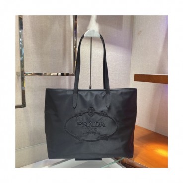 [프라다] Prada 2020 Women's Nylon Tote Shopper Bag,38cm - 프라다 2020 여서용 네일론 토트 쇼퍼백,38cm,PRAB0175,블랙