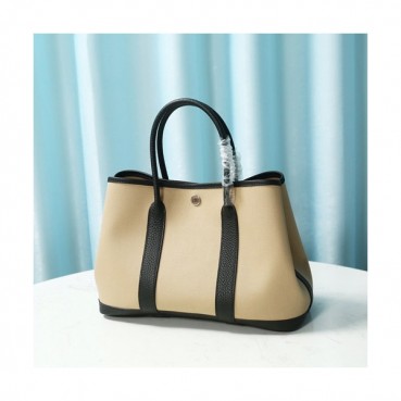 Hermes 2020 Garden Canvas Leather Tote Bag ,30cm - 에르메스 2020 가든파티 캔버스 여성용 토트백 HERB0839,30cm,베이지
