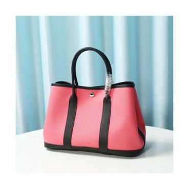 Hermes 2020 Garden Canvas Leather Tote Bag ,30cm - 에르메스 2020 가든파티 캔버스 여성용 토트백 HERB0838,30cm,핑크