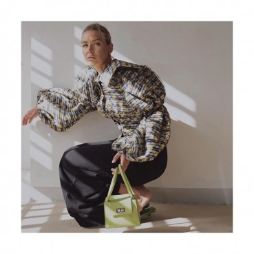 By Far 2020 Leather Tote Bag,17cm - 바이 파 2020 레더 토트백 BYFB0084,17cm,그린