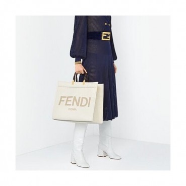 Fendi 2020 Women Tote Shopper Bag ,40CM - 펜디 2020 여성용 레더 토트 쇼퍼백  FENB0587,40CM,화이트