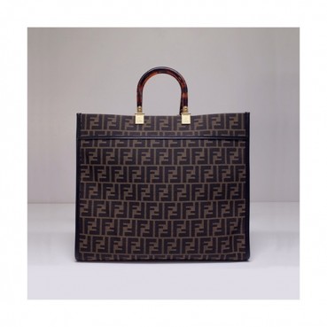 Fendi 2020 Women Tote Shopper Bag ,40CM - 펜디 2020 여성용 레더 토트 쇼퍼백  FENB0586,40CM,브라운