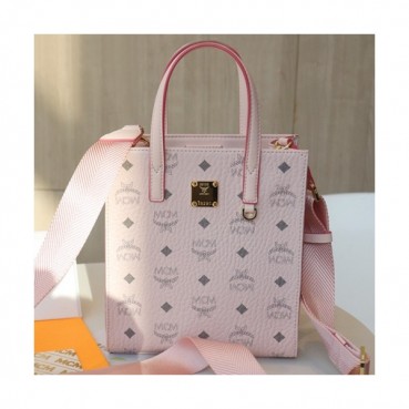 MCM 2020 Tote Shoulder Shopper Bag,22cm - 엠씨엠 2020 여성용 토트 숄더 쇼퍼백 MCMB0470, 22cm,핑크